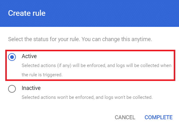 Create a DLP rule in Google Workspace