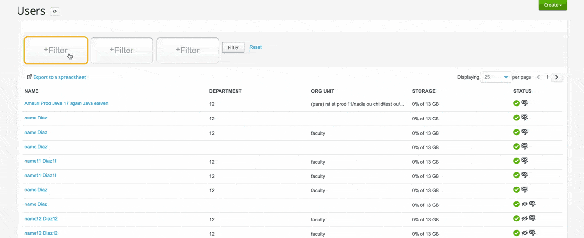 Export a list of users in BetterCloud to start bulk editing