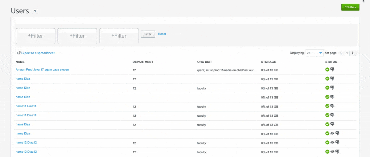 Upload the updated spreadsheet into BetterCloud to automatically update users in bulk